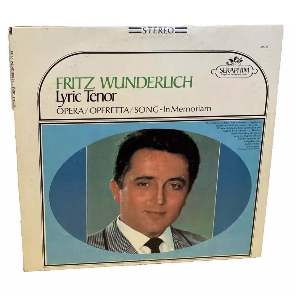 Lyric Tenor (Opera Operetta Song In Memoriam) (Vinyl, 1969) Seraphim S-60043 VG+